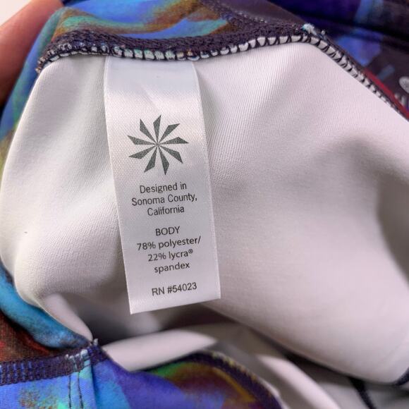 Athleta Leggings Womens Medium Blue Multicolor Colorburst Sonar Athletic Active - Picture 5 of 12